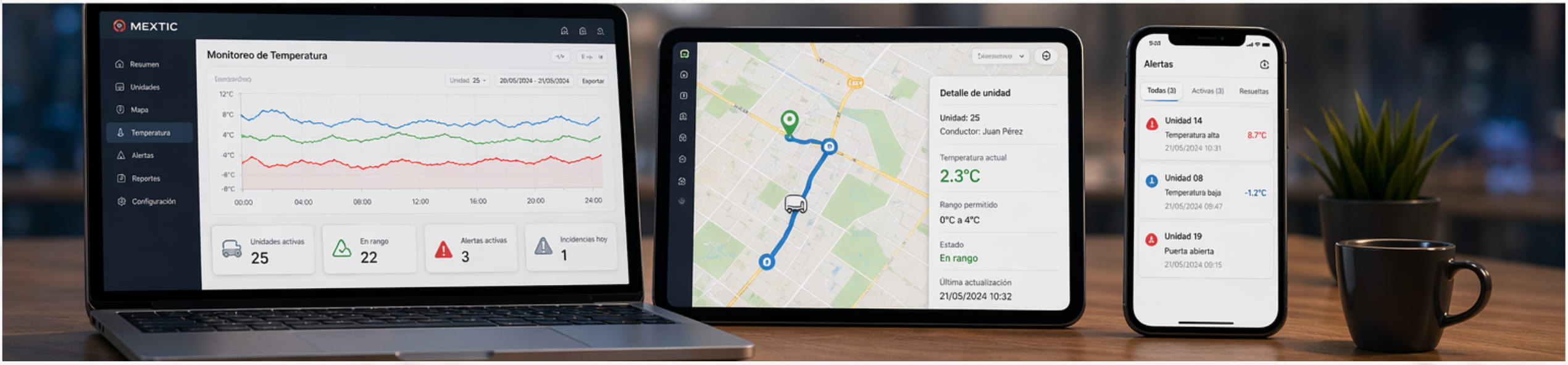 Plataforma monitoreo temperatura tiempo real sensores cadena de frío