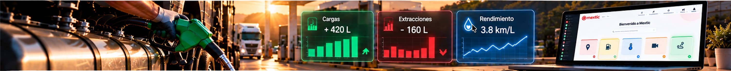 Control y análisis de combustible para flotillas con Mextic
