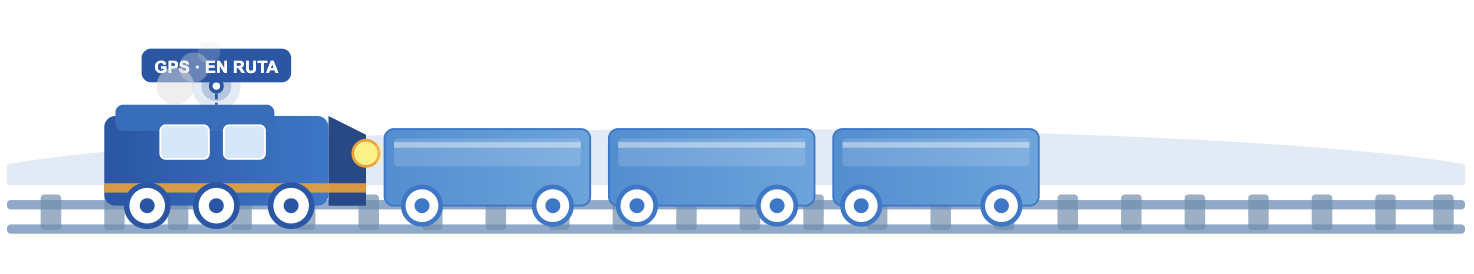 Locomotora de carga monitoreada con rastreo GPS en tiempo real, plataforma Mextic México