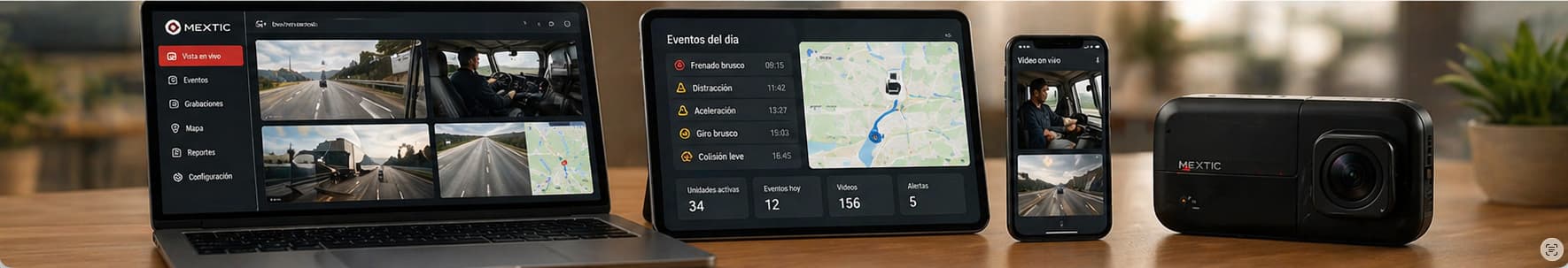 Plataforma monitoreo video cabina eventos conduccion flotillas